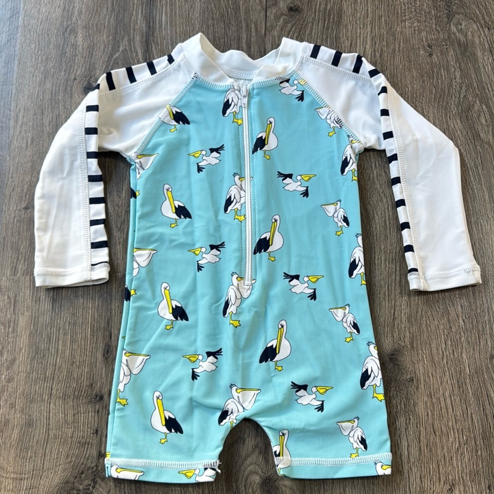 SnapperRock Stork Swimsuit 0/6m